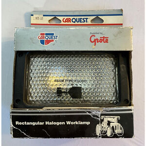 NOS CARQUEST 63151-5 Flood Beam by Grote Rectangular Halogen Worklamp Heavy Duty